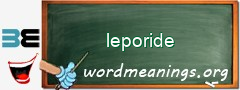 WordMeaning blackboard for leporide